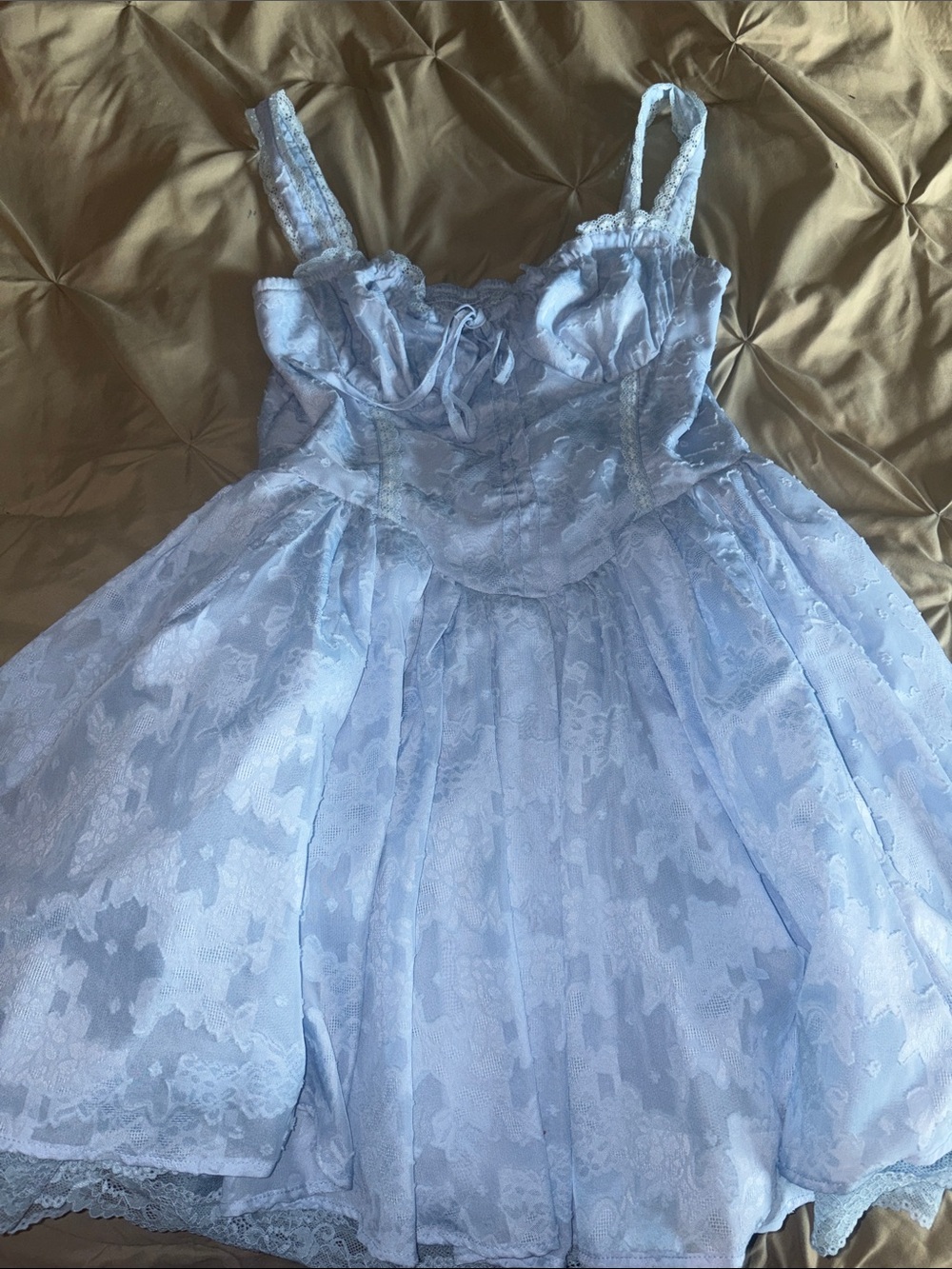 SHEIN Light Blue Lace Party Dress